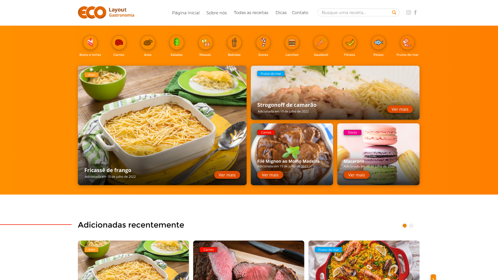 Tema Receitas Culinárias Eco Webdesign